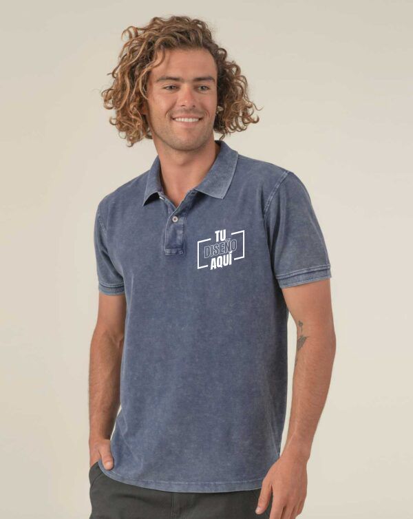 Polo Wash personalizado DTF manga corta para hombre 100% Algodón PORA210