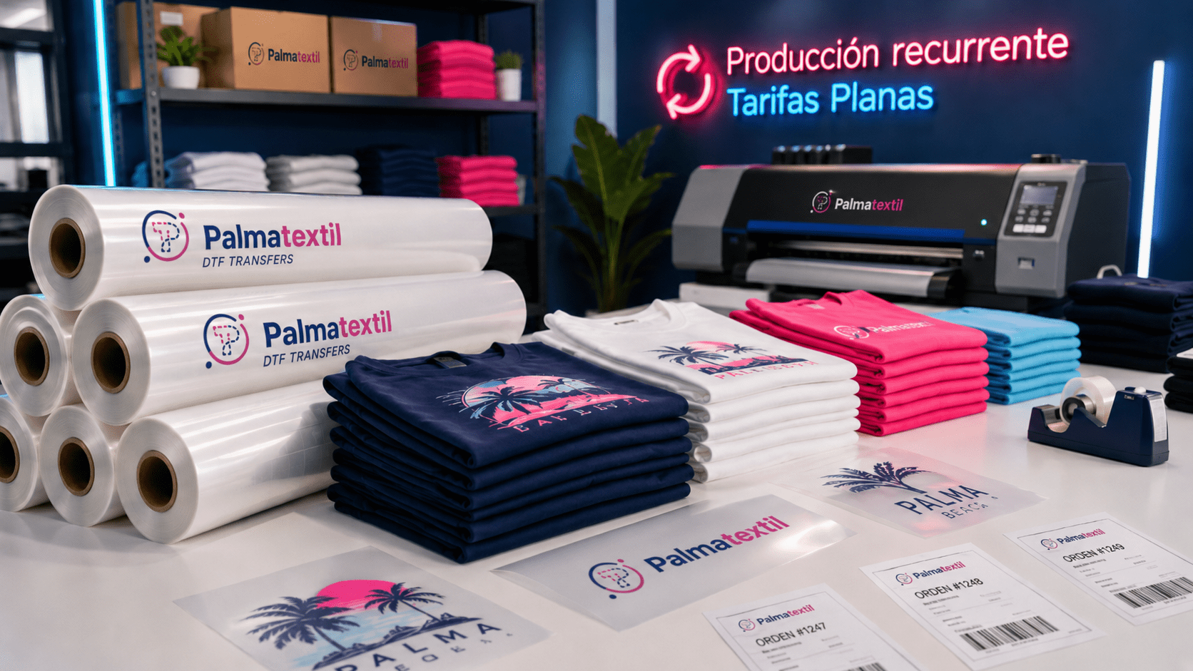Producción recurrente de DTF por metros para profesionales